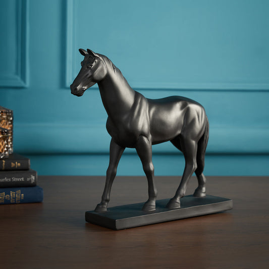 Matt Black Polyresin Horse