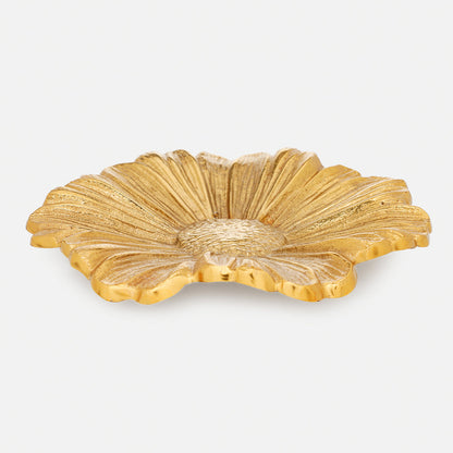 Gold Metal Flower Decorative Platter - Small