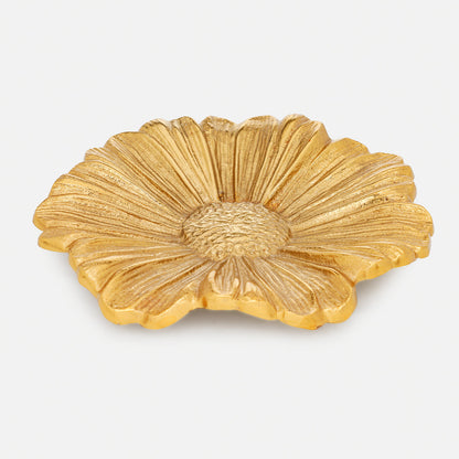 Gold Metal Flower Decorative Platter - Small