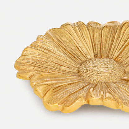 Gold Metal Flower Decorative Platter - Small