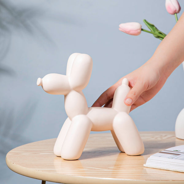 Balloon Dog Showpiece Off White