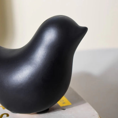 Ceramic Bird Showpiece Black Set Of 2 - Nesting Homes