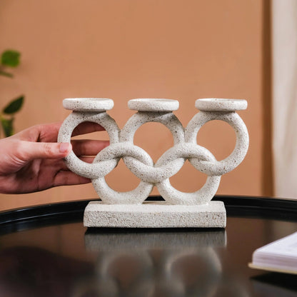 Olympic Rings Sculpture Candle Stand - Nesting Homes