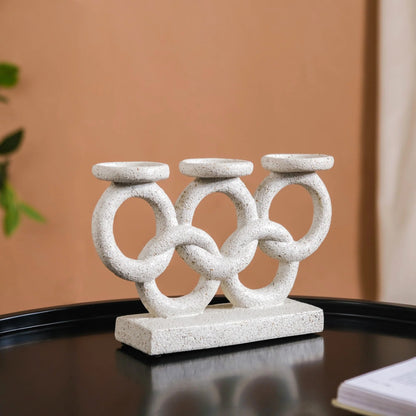 Olympic Rings Sculpture Candle Stand - Nesting Homes