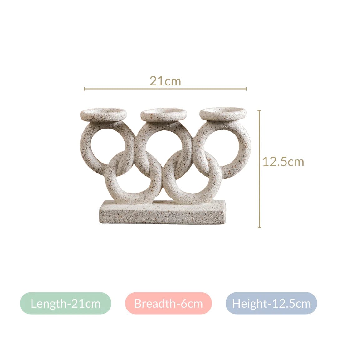 Olympic Rings Sculpture Candle Stand - Nesting Homes