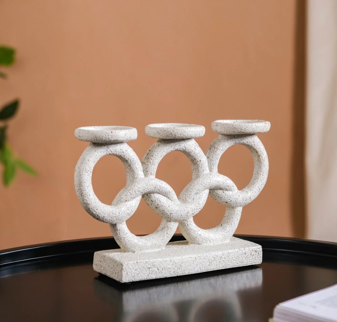 Olympic Rings Sculpture Candle Stand - Nesting Homes