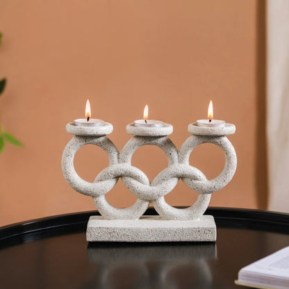 Olympic Rings Sculpture Candle Stand - Nesting Homes